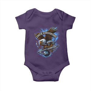 Us Marines Military 250th Anniversary Baby Onesie Bald Eagle Anchor TS11 Purple Print Your Wear