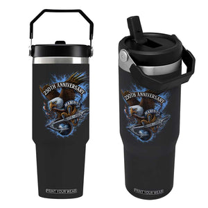 Us Marines Military 250th Anniversary Flip Straw Tumbler Bald Eagle Anchor TS11 One Size: 30 oz Black Print Your Wear