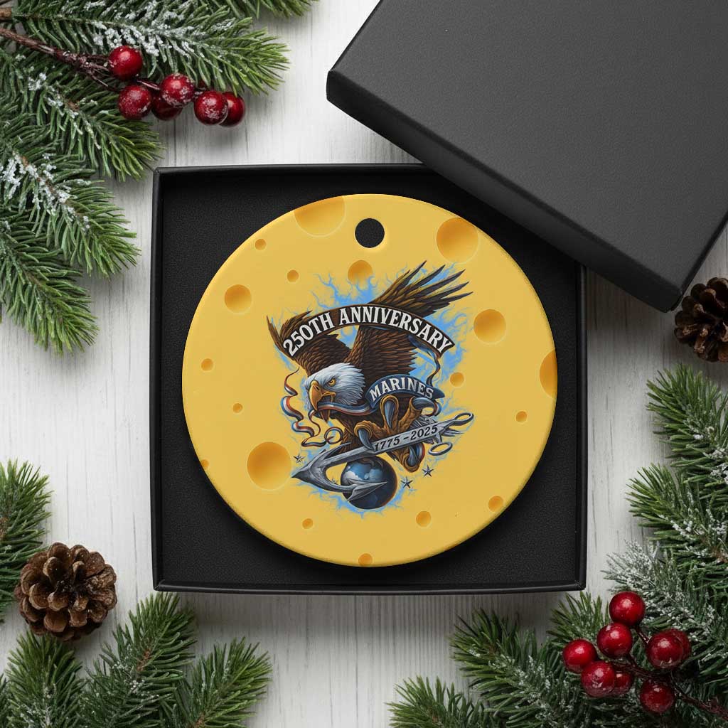 Us Marines Military 250th Anniversary Ceramic Ornament Bald Eagle Anchor TS11 1pc Yellow Cheese Print Your Wear
