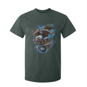 Us Marines Military 250th Anniversary T Shirt For Kid Bald Eagle Anchor TS11 Dark Forest Green Print Your Wear