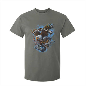 Us Marines Military 250th Anniversary T Shirt For Kid Bald Eagle Anchor TS11 Military Green Print Your Wear