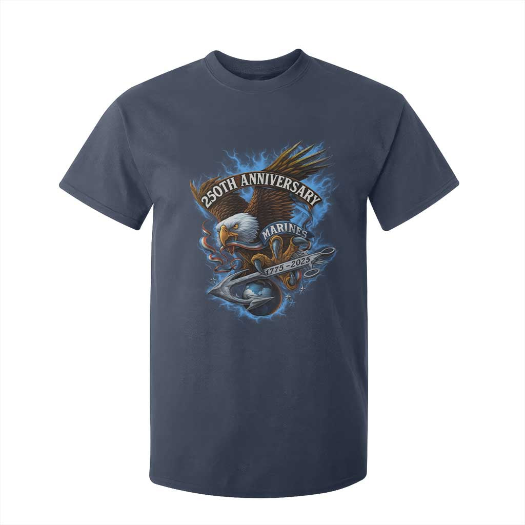 Us Marines Military 250th Anniversary T Shirt For Kid Bald Eagle Anchor TS11 Navy Print Your Wear