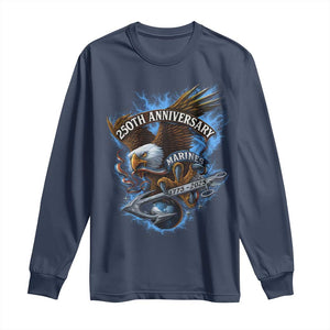 Us Marines Military 250th Anniversary Long Sleeve Shirt Bald Eagle Anchor TS11 Navy Print Your Wear
