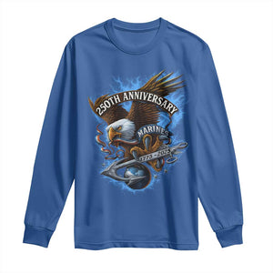 Us Marines Military 250th Anniversary Long Sleeve Shirt Bald Eagle Anchor TS11 Royal Blue Print Your Wear