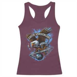 Us Marines Military 250th Anniversary Racerback Tank Top Bald Eagle Anchor TS11 Maroon Print Your Wear