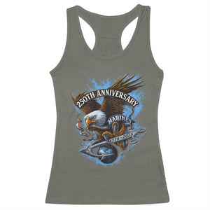 Us Marines Military 250th Anniversary Racerback Tank Top Bald Eagle Anchor TS11 Military Green Print Your Wear