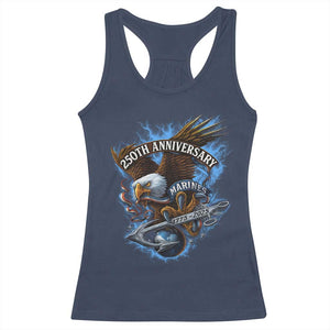 Us Marines Military 250th Anniversary Racerback Tank Top Bald Eagle Anchor TS11 Navy Print Your Wear