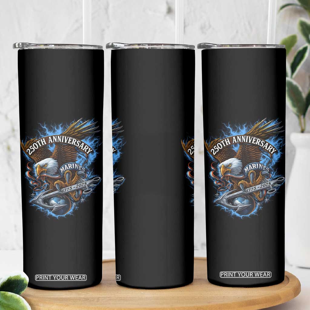 Us Marines Military 250th Anniversary Skinny Tumbler Bald Eagle Anchor TS11 Print Your Wear