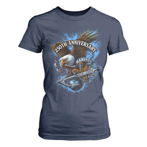 Us Marines Military 250th Anniversary T Shirt For Women Bald Eagle Anchor TS11 Navy Print Your Wear