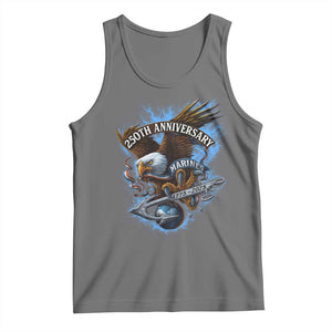 Us Marines Military 250th Anniversary Tank Top Bald Eagle Anchor TS11 Black Heather Print Your Wear