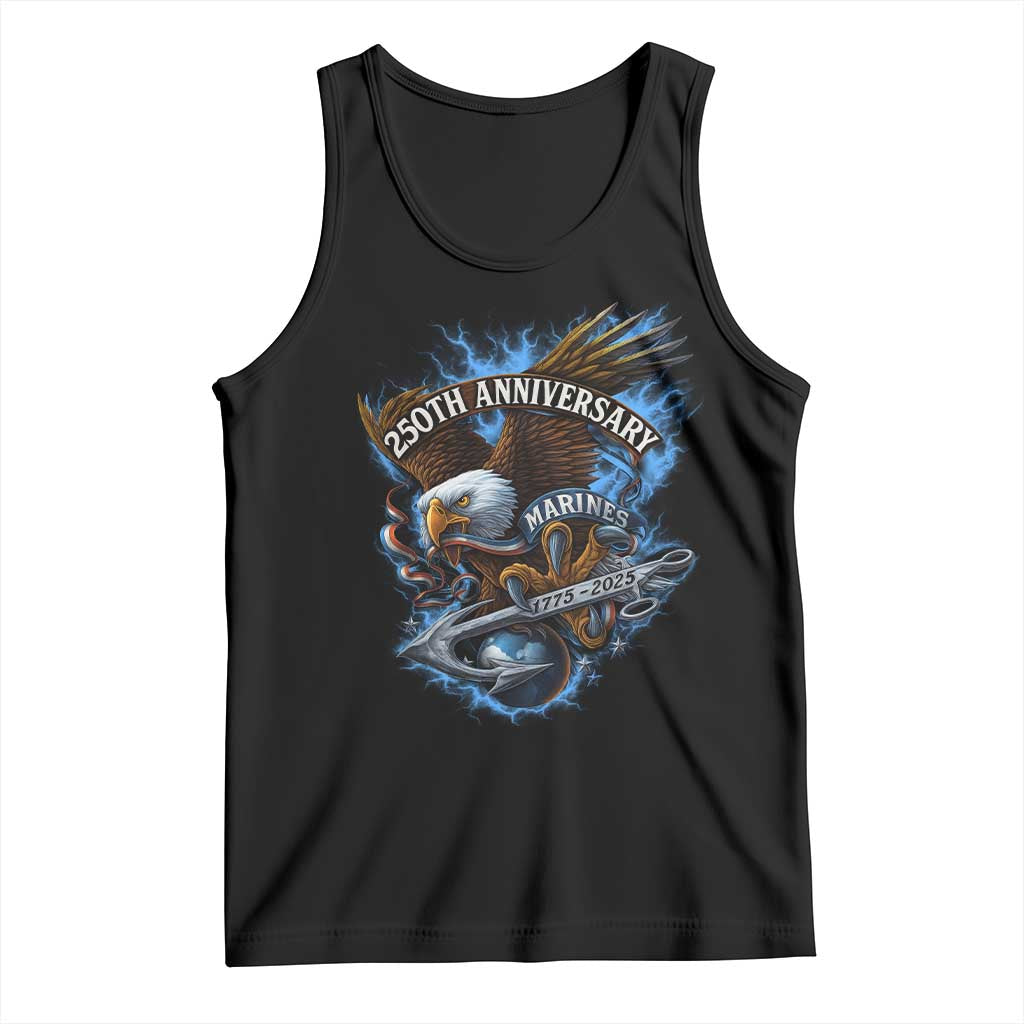 Us Marines Military 250th Anniversary Tank Top Bald Eagle Anchor TS11 Black Print Your Wear
