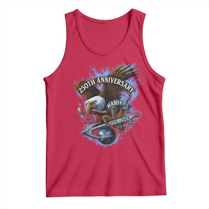 Us Marines Military 250th Anniversary Tank Top Bald Eagle Anchor TS11 Red Print Your Wear