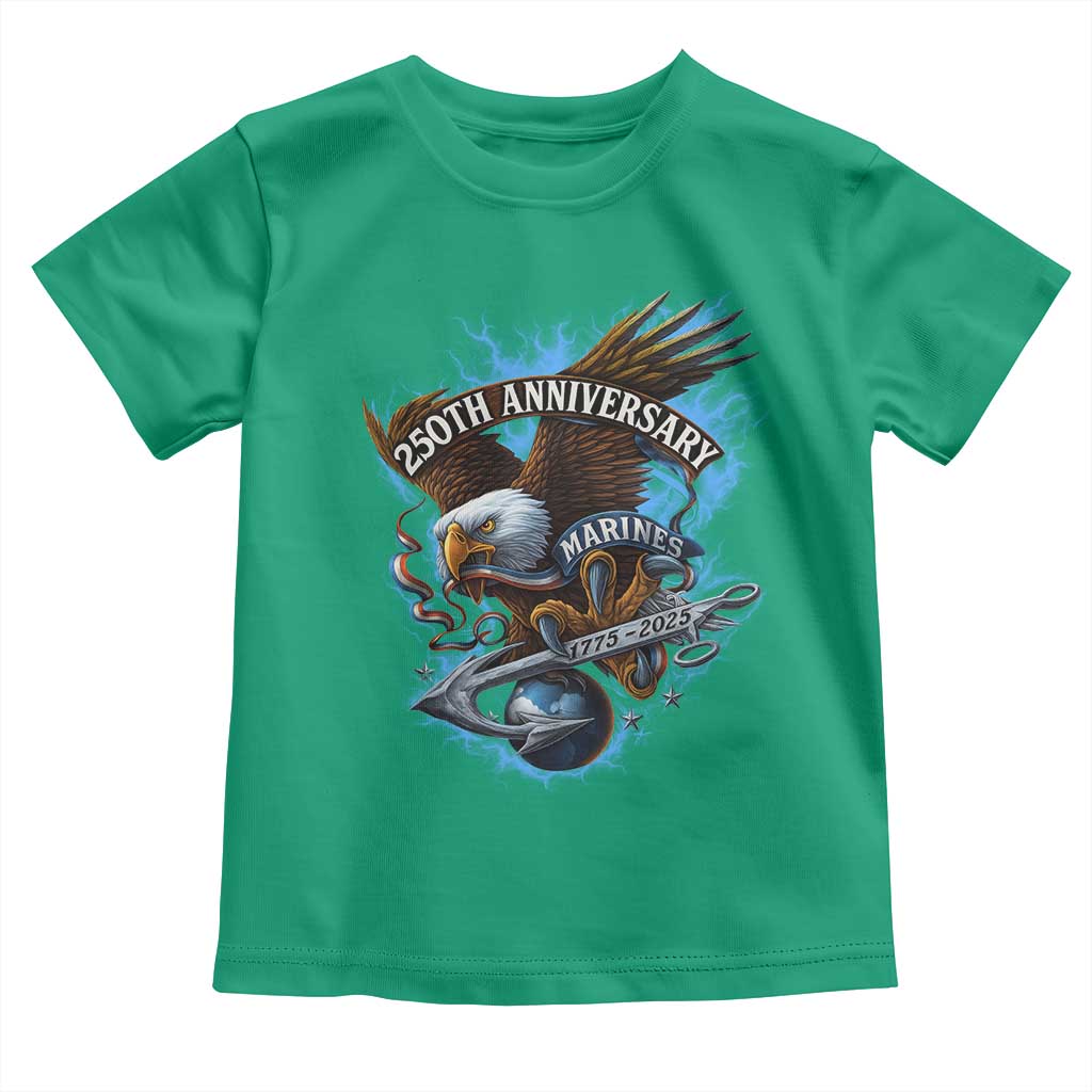 Us Marines Military 250th Anniversary Toddler T Shirt Bald Eagle Anchor TS11 Irish Green Print Your Wear