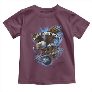 Us Marines Military 250th Anniversary Toddler T Shirt Bald Eagle Anchor TS11 Maroon Print Your Wear