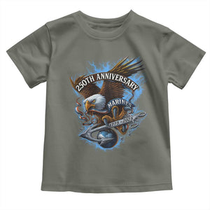 Us Marines Military 250th Anniversary Toddler T Shirt Bald Eagle Anchor TS11 Military Green Print Your Wear