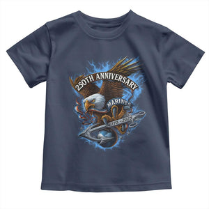 Us Marines Military 250th Anniversary Toddler T Shirt Bald Eagle Anchor TS11 Navy Print Your Wear