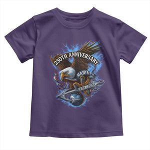 Us Marines Military 250th Anniversary Toddler T Shirt Bald Eagle Anchor TS11 Purple Print Your Wear