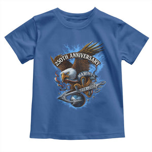 Us Marines Military 250th Anniversary Toddler T Shirt Bald Eagle Anchor TS11 Royal Blue Print Your Wear