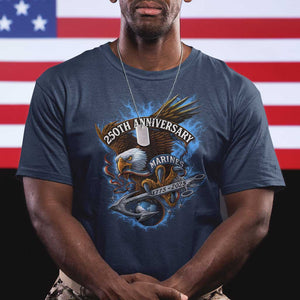 Us Marines Military 250th Anniversary T Shirt Bald Eagle Anchor TS11 Navy Print Your Wear
