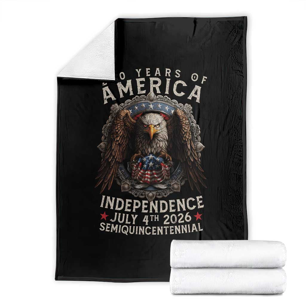 250 years Of America Independence Throw Blanket 250th American Anniversary Bald Eagle TS11 Black Print Your Wear