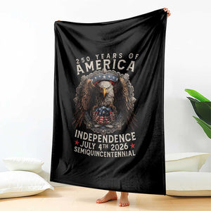 250 years Of America Independence Throw Blanket 250th American Anniversary Bald Eagle TS11 Print Your Wear