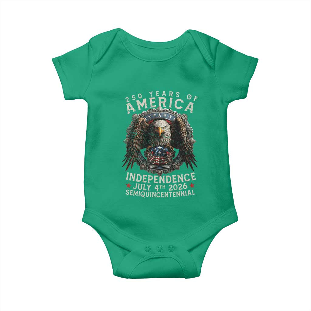250 years Of America Independence Baby Onesie 250th American Anniversary Bald Eagle TS11 Irish Green Print Your Wear