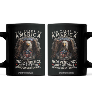 250 years Of America Independence Coffee Mug 250th American Anniversary Bald Eagle TS11 Black Print Your Wear