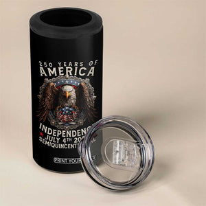 250 years Of America Independence 4 in 1 Can Cooler Tumbler 250th American Anniversary Bald Eagle TS11 Print Your Wear