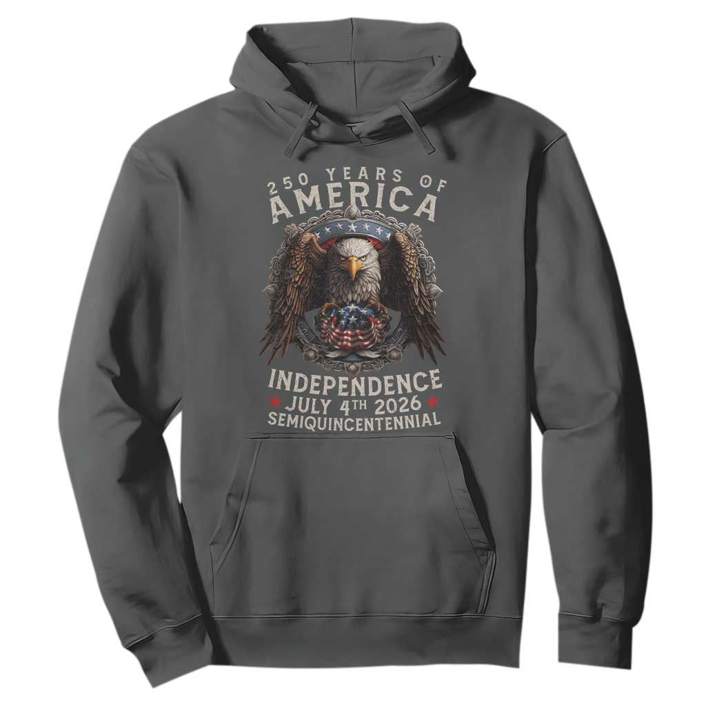 250 years Of America Independence Hoodie 250th American Anniversary Bald Eagle TS11 Dark Heather Print Your Wear