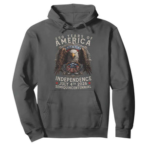 250 years Of America Independence Hoodie 250th American Anniversary Bald Eagle TS11 Dark Heather Print Your Wear