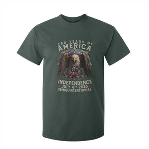 250 years Of America Independence T Shirt For Kid 250th American Anniversary Bald Eagle TS11 Dark Forest Green Print Your Wear