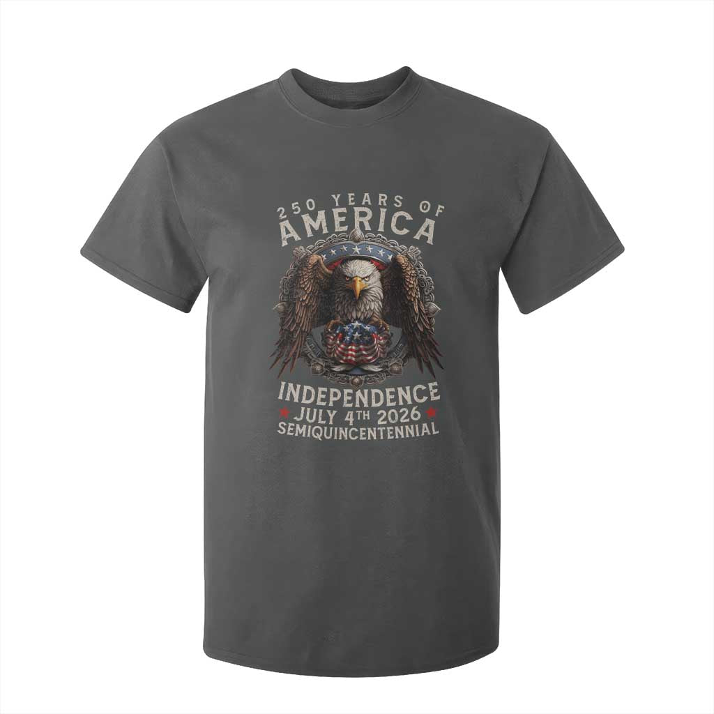 250 years Of America Independence T Shirt For Kid 250th American Anniversary Bald Eagle TS11 Dark Heather Print Your Wear