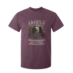 250 years Of America Independence T Shirt For Kid 250th American Anniversary Bald Eagle TS11 Maroon Print Your Wear