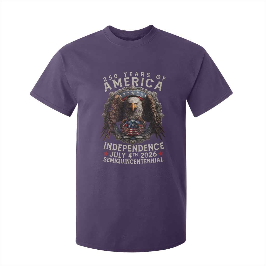 250 years Of America Independence T Shirt For Kid 250th American Anniversary Bald Eagle TS11 Purple Print Your Wear