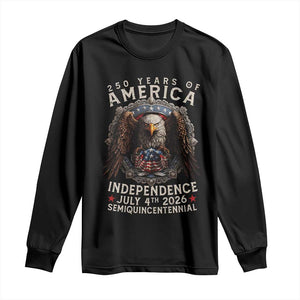 250 years Of America Independence Long Sleeve Shirt 250th American Anniversary Bald Eagle TS11 Black Print Your Wear