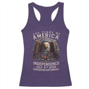 250 years Of America Independence Racerback Tank Top 250th American Anniversary Bald Eagle TS11 Purple Print Your Wear
