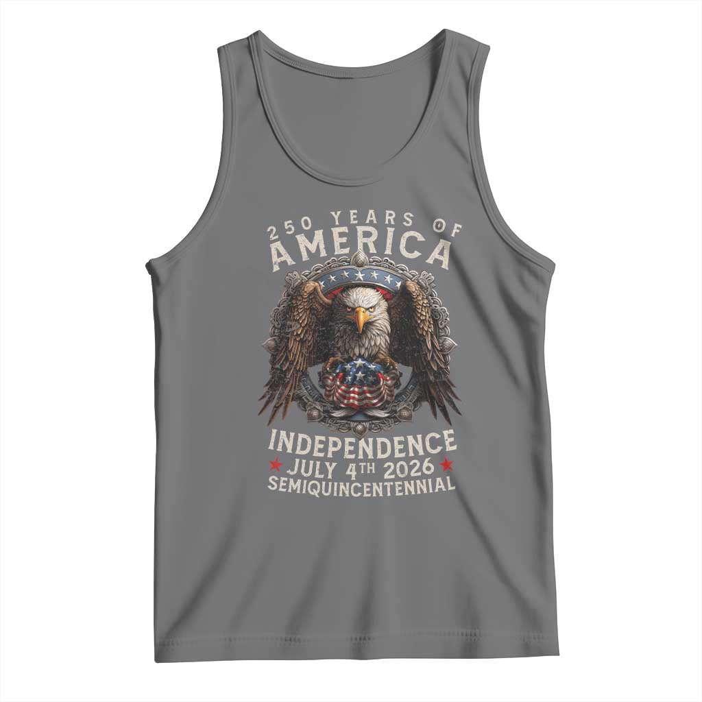 250 years Of America Independence Tank Top 250th American Anniversary Bald Eagle TS11 Black Heather Print Your Wear