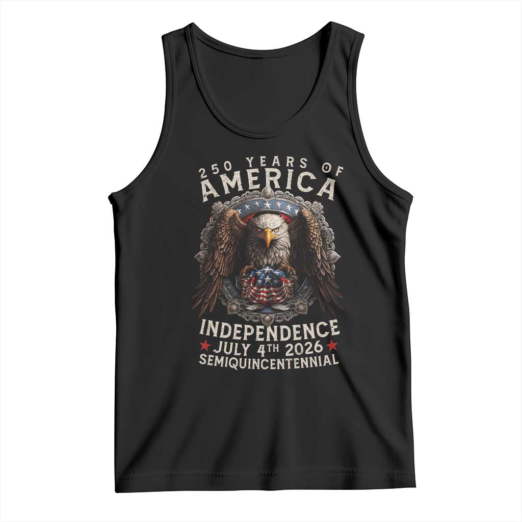 250 years Of America Independence Tank Top 250th American Anniversary Bald Eagle TS11 Black Print Your Wear