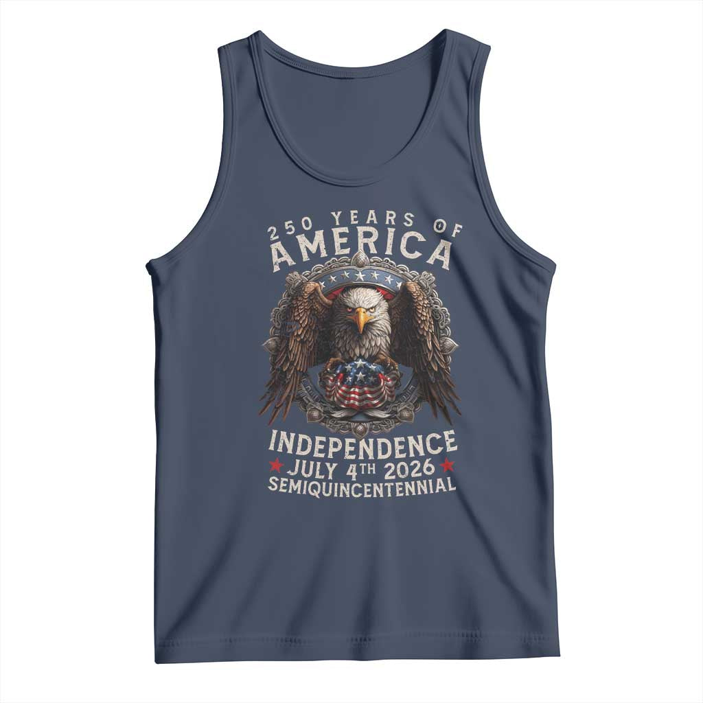 250 years Of America Independence Tank Top 250th American Anniversary Bald Eagle TS11 Navy Print Your Wear