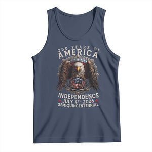 250 years Of America Independence Tank Top 250th American Anniversary Bald Eagle TS11 Navy Print Your Wear