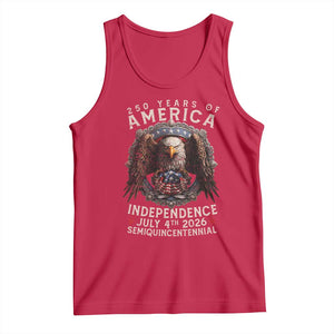 250 years Of America Independence Tank Top 250th American Anniversary Bald Eagle TS11 Red Print Your Wear
