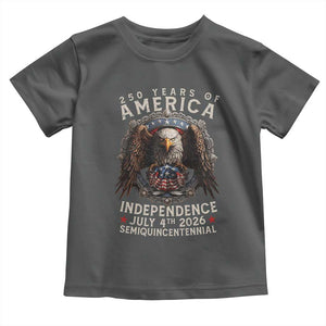 250 years Of America Independence Toddler T Shirt 250th American Anniversary Bald Eagle TS11 Dark Heather Print Your Wear