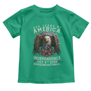 250 years Of America Independence Toddler T Shirt 250th American Anniversary Bald Eagle TS11 Irish Green Print Your Wear