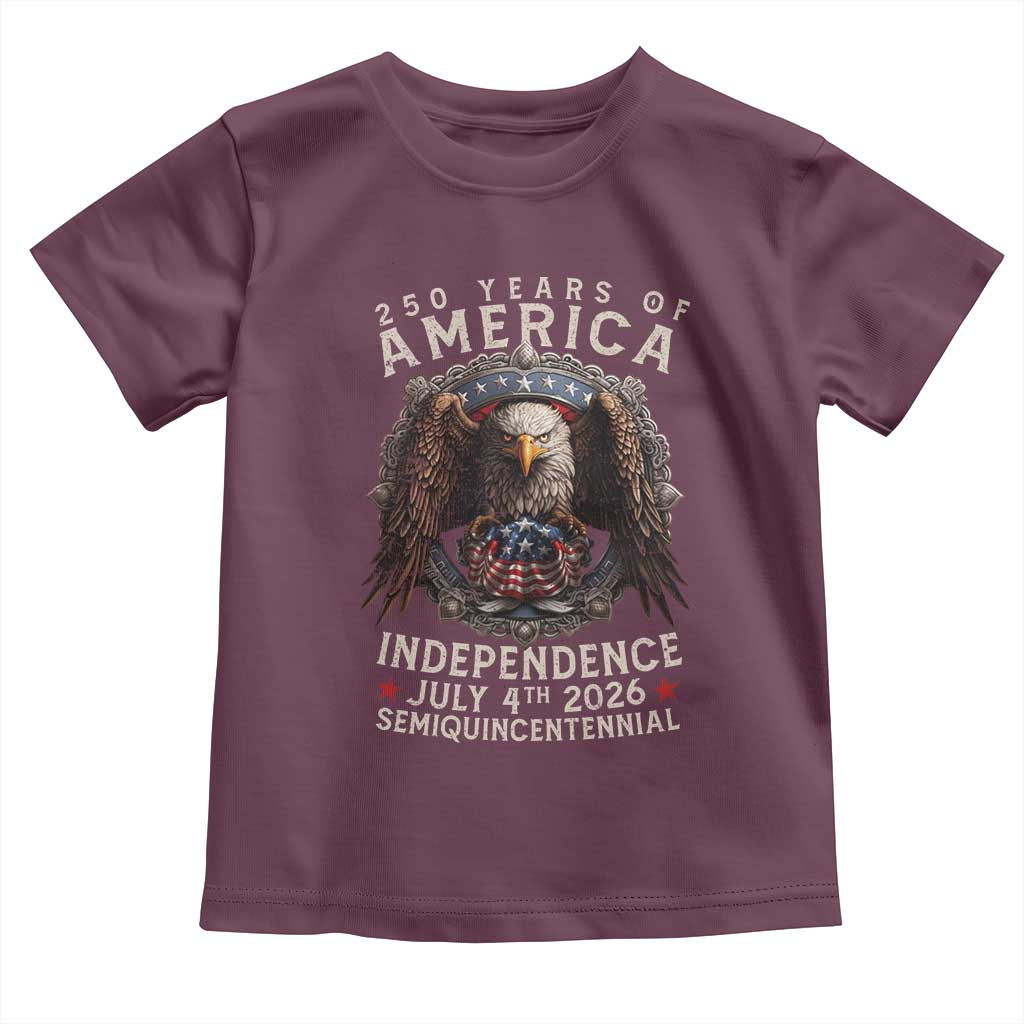 250 years Of America Independence Toddler T Shirt 250th American Anniversary Bald Eagle TS11 Maroon Print Your Wear