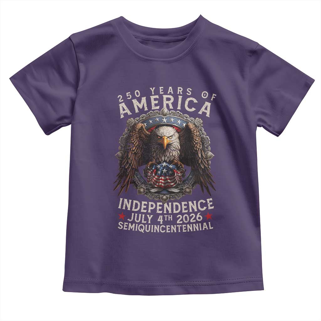 250 years Of America Independence Toddler T Shirt 250th American Anniversary Bald Eagle TS11 Purple Print Your Wear