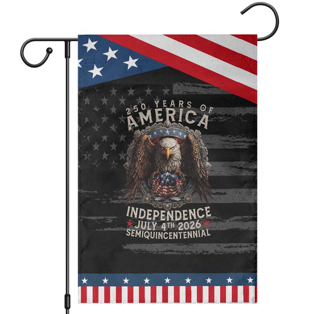 250 years Of America Independence Garden Flag 250th American Anniversary Bald Eagle TS11 Distressed Black Blue Print Your Wear