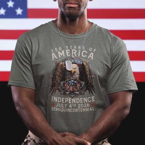 250 years Of America Independence T Shirt 250th American Anniversary Bald Eagle TS11 Military Green Print Your Wear