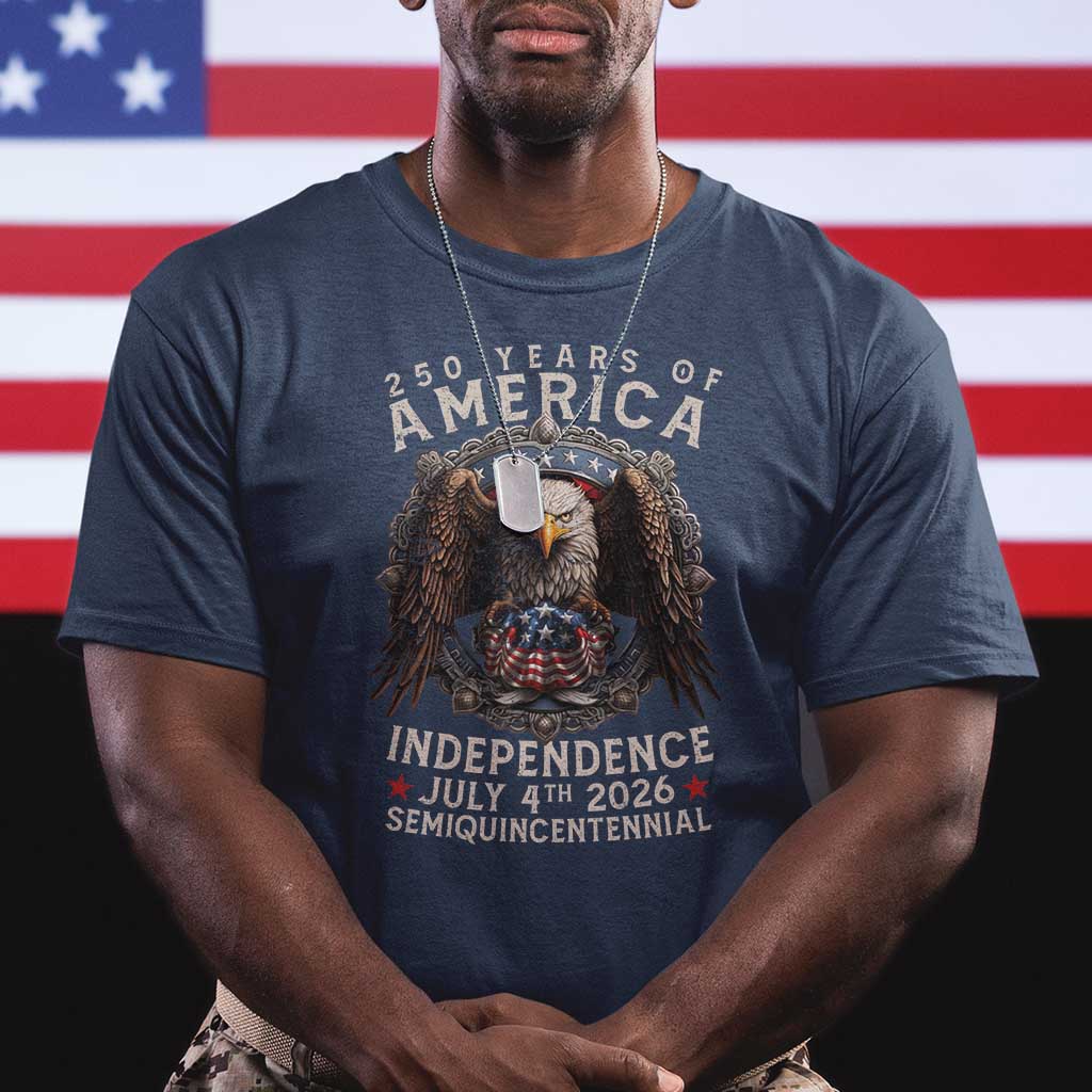 250 years Of America Independence T Shirt 250th American Anniversary Bald Eagle TS11 Navy Print Your Wear