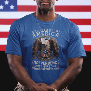 250 years Of America Independence T Shirt 250th American Anniversary Bald Eagle TS11 Royal Blue Print Your Wear