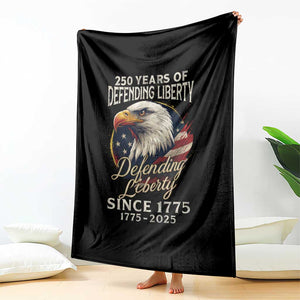 Patriotic USA Army Military 250th Anniversary Throw Blanket 250 Years Of Defending Liberty Since 1775 TS11 Print Your Wear
